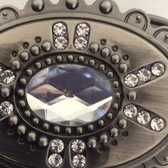 PETER NYGARD VINTAGE CRYSTAL AND SILVER BELT BUCKLE - Picture 4 of 6